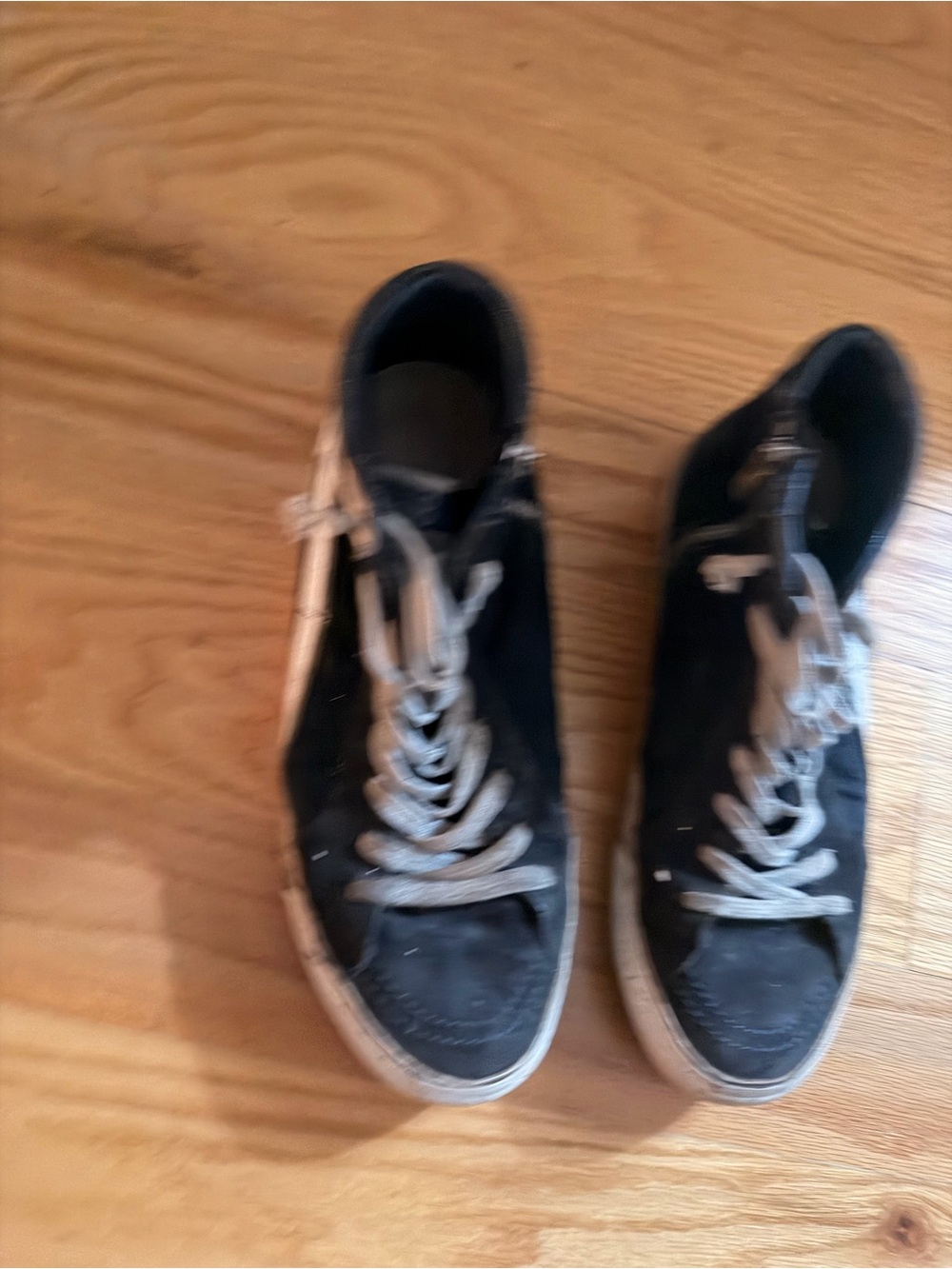 Golden Goose Black High-Top Sneakers with White Laces